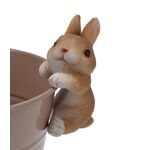 Πασχαλινό διακοσμητικό για το ποτηστήρι με λαγό σε καφέ χρώμα 8.5x5.8x4.5cm