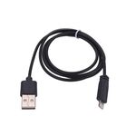 USB καλώδιο φόρτισης και μεταφοράς δεδομένων σε μαύρο χρώμα 1m