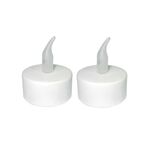 Κεράκια ρεσώ λευκά με μπαταρία σετ 2τμχ 3.5x3.5x4.5cm