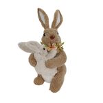 Πασχαλινό διακοσμητικό κουνελάκι λούτρινο σε μπεζ χρώμα 27x17x11cm
