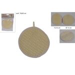 Σφουγγάρι απολέπισης σώματος από ύφασμα σε εκρού χρώμα 14x11cm