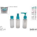 Πλαστικά μπουκαλάκια ταξιδίου σετ 3τμχ 50ml