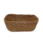 Καλάθι πλεκτό από σχοινί σε φυσικό μπεζ χρώμα 20x14x8cm