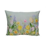 Μαξιλάρι ορθογώνιο με φλοράλ σχέδιο 35x12x45cm
