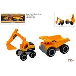 Παιχνίδι φορτηγό με καρότσα και φαγάνα σε κίτρινο χρώμα