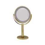 Μεταλλικός καθρέφτης μακιγιάζ επιτραπέζιος με led φως 32x12x18.5cm