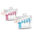 Σετ μπουκαλάκια και βαζάκια ταξιδίου 6τμχ σε 2 χρώματα