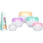 Βαζάκια ταξιδίου πλαστικά σετ 5τμχ σε διάφορα μεγέθη