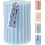 Κερί ανάγλυφο με ρίγες σε γαλάζιο χρώμα 7x10cm