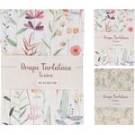 Τραπεζομάντηλο-τραβέρσα με λουλούδια σε λευκό χρώμα 45x150cm