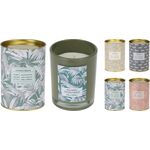 Αρωματικό κερί σε ποτήρι μέσα σε κουτάκι κύλινδρο με άρωμα Coconut Beach 8x10cm