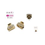 Κλαμεράκι χρυσό με στρασάκια 3cm