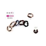 Λαστιχάκια μαλλιών δαντελένια σετ 2τμχ σε καφέ χρώμα 7cm