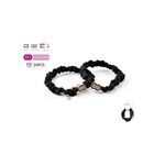 Λαστιχάκια μαλλιών σετ 2τμχ σε μαύρο χρώμα με διακοσμητικό σχέδιο 7cm