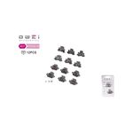 Κλαμεράκια μαλλιών μεταλλικά με σκαλιστό σχέδιο κορώνα και χρωματιστά διαμαντάκια σετ 2τμχ 2.5cm