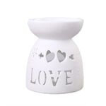 Κεραμική Συσκευή για Αιθέρια Έλαια σε λευκό χρώμα με αστεράκια 10x8cm