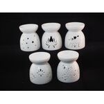 Κεραμική Συσκευή για Αιθέρια Έλαια σε λευκό χρώμα με αστεράκια 10x8cm