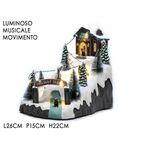 Χριστουγεννιάτικο διακοσμητικό πίστα του σκι με μουσική,κίνηση & φως