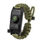 A2S Βραχιόλι Επιβίωσης Paracord με Πυξίδα & Σπινθηριστή Green