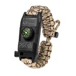 A2S Βραχιόλι Επιβίωσης Paracord με Πυξίδα & Σπινθηριστή Sand Camo