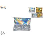 Μεταλλιζέ νεσεσέρ με πούλιες σε ασημί χρώμα 26x9x17cm