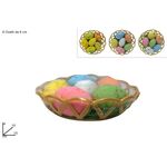 Πασχαλινό καλαθάκι με 6 αυγά από πολυεστέρα σε διάφορες αποχρώσεις 15x15x4cm