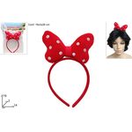 Αποκριάτικη στέκα Mini Mouse με κόκκινο πουά φιόγκο 19x3x14cm