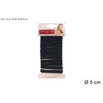 Μαύρα μεγάλα λαστιχάκια μαλλιών 12τμχ.