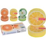 Σετ 2 στρογγυλά σφουγγάρια με άρωμα φρούτων σε πορτοκαλί χρώμα 9.5x3.5cm