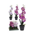 Διακοσμητικό πλαστικό γλαστράκι ορχιδέας σε΄φούξια χρώμα 38x14cm