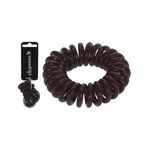 Σπιράλ λαστιχάκια μαλλιών σετ 6τμχ σε καφέ/μαύρο χρώμα 3cm