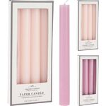 Κερί κηροπηγίου ρουστίκ σετ 4τμχ σε ροζ χρώμα 20x21,5x15cm