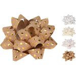 Διακοσμητικά φιογκάκια από χαρτί για συσκευασία δώρου σε χρυσό χρώμα σετ 4τμχ 29.5x7x4cm