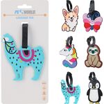 Θήκη για ετικέτα βαλίτσας με σχέδιο Άλπακα σε γαλάζιο χρώμα 9x12cm