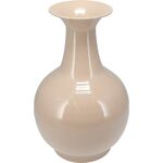 Διακοσμητικό βάζο από πορσελάνη σε σχήμα πυθαριού σε μπεζ χρώμα 24x24x38.5cm