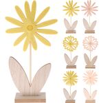 Πασχαλινό ξύλινο διακοσμητικό με λουλούδι σε 6 σχέδια 15.5x5x32cm
