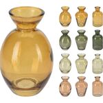 Διακοσμητικό βάζο γυάλινο σε ανοιχτό καφέ 5x5x10cm