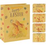 Πασχαλινή σακούλα δώρου σε κίτρινο χρώμα σε 4 σχέδια 11.5x16x6cm