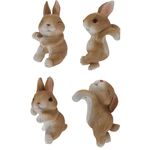 Πασχαλινό διακοσμητικό για το ποτηστήρι με λαγό σε καφέ χρώμα 8.5x5.8x4.5cm