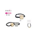 Λαστιχάκι μαλλιών τριπλό με διακοσμητικό κύβο σε χρυσό χρώμα 6cm