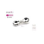 Κοκαλάκι μαλλιών φιογκάκι με κρυσταλλάκια σε λευκό διάφανο χρώμα 6.5cm