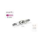 Τσιμπιδάκι μαλλιών ασημί με ζιργκόν 6cm