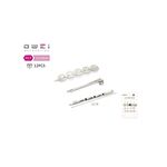 Τσιμπιδάκια μαλλιών μεταλλικά ασημί σετ 3τμχ 5cm