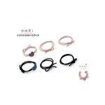 Λαστιχάκια μαλλιών σαν σχοινάκι δεμένο σετ 3τμχ σε ροζ χρώμα