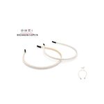 Στέκα μαλλιών λεπτή σε λευκό χρώμα με 2 σειρές πέρλες