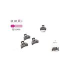 Κλαμεράκια μαλλιών σετ 3τμχ με στρασάκια σε μαύρο χρώμα 2.5cm