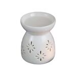 Κεραμική Συσκευή για Αιθέρια Έλαια σε λευκό χρώμα με αστεράκια 10x8cm