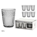 Σετ γυάλινα ποτήρια 6 τεμάχια 300ml σε γκρι χρώμα