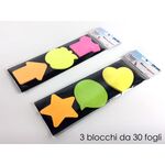 Χαρτάκια σημειώσεων αυτοκόλλητα σε διάφορα σχέδια σετ 3x30τμχ
