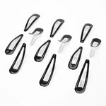 Κοκαλάκια κλιπς μαλλιών σε μαύρο χρώμα σετ 12τμχ